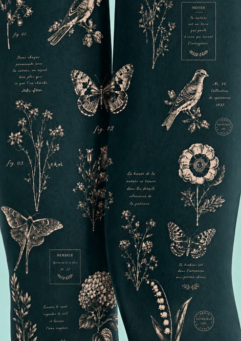 Vintage Nature Tights Butterfly Bird Botanical Pantyhose Z69-9