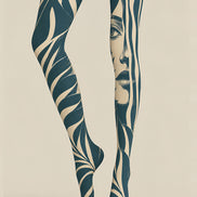 Abstract Face Graphic Tights Hosiery Pantyhose Z69-90