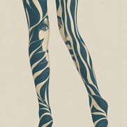 Abstract Face Graphic Tights Hosiery Pantyhose Z69-90