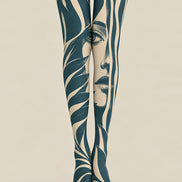 Abstract Face Graphic Tights Hosiery Pantyhose Z69-90