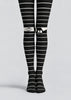 Y2K Black Stripe Eye Graphic Tights Pantyhose Z69-92