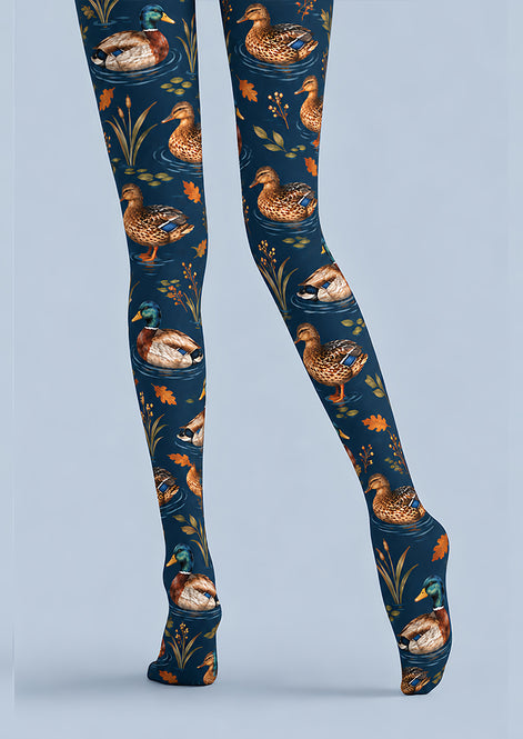 Navy Animal Duck Pattern Tights Hosiery Pantyhose Z69-93