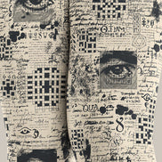 Artsy Newspaper Print Tights Hosiery Pantyhose Z69-96