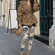 Artsy Newspaper Print Tights Hosiery Pantyhose Z69-96