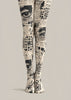 Artsy Newspaper Print Tights Hosiery Pantyhose Z69-96