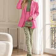 Green Botanical Floral Tights Hosiery Pantyhose Z69-98