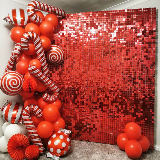 Red Shimmer Wall Panels Party Event Planning Decoration