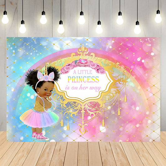 Glitter Rainbow Baby Shower Backdrop