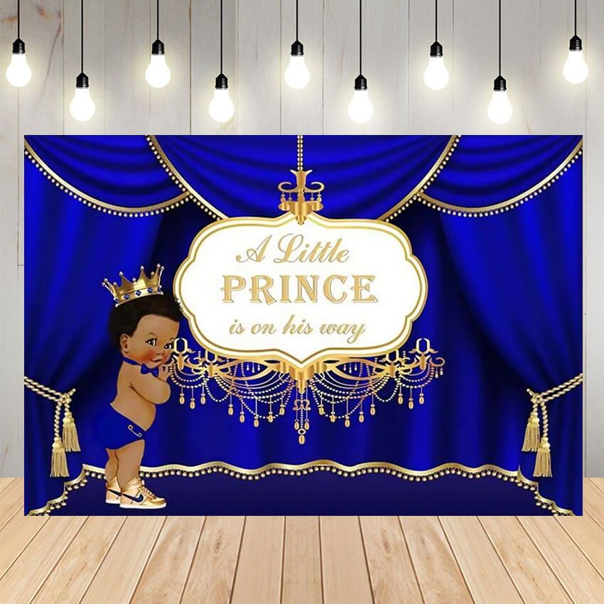 Royal Blue Baby Shower Backdrop Decoration