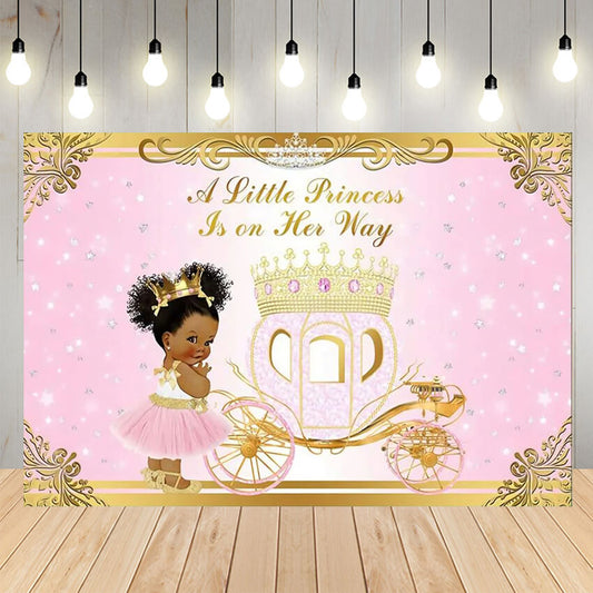 Pumpkin Carriage Crown Baby Shower Backdrop