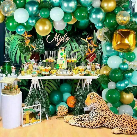 Jungle Theme Green Balloon Garland Arch Kit 