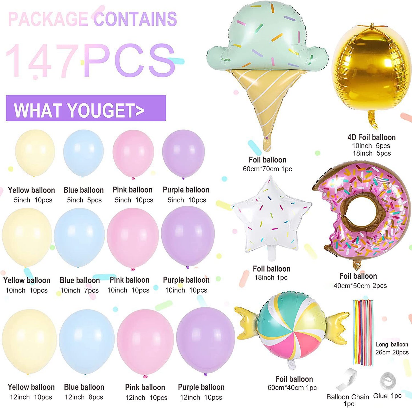 Donut Ice Cream Balloon Garland Arch Kit