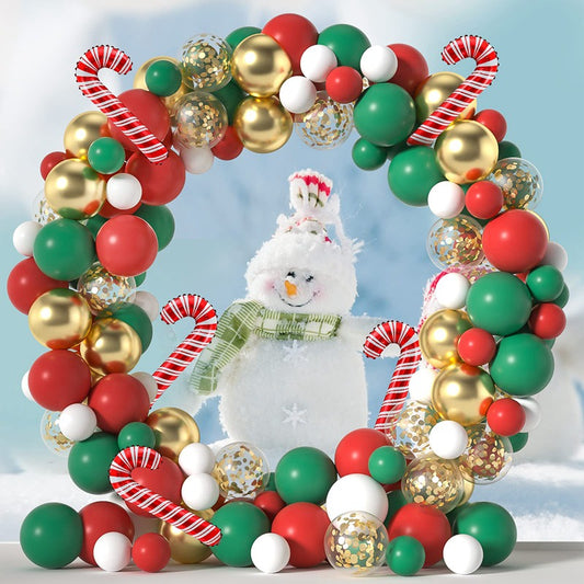 Christmas Red Green Cane Balloon Garland Arch Kit