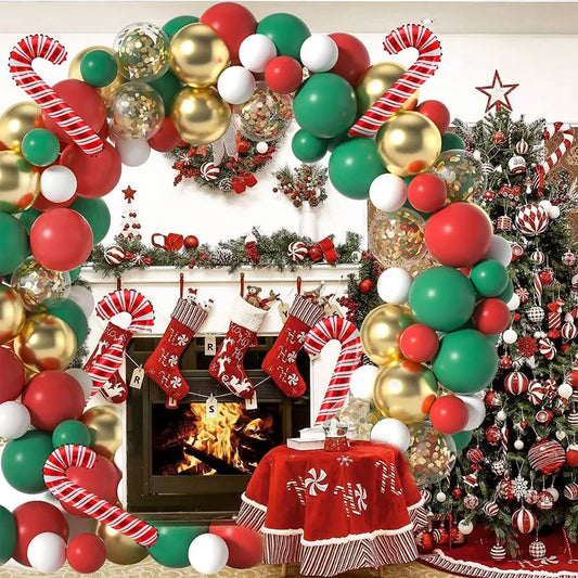 Christmas Red Green Cane Balloon Garland Arch Kit