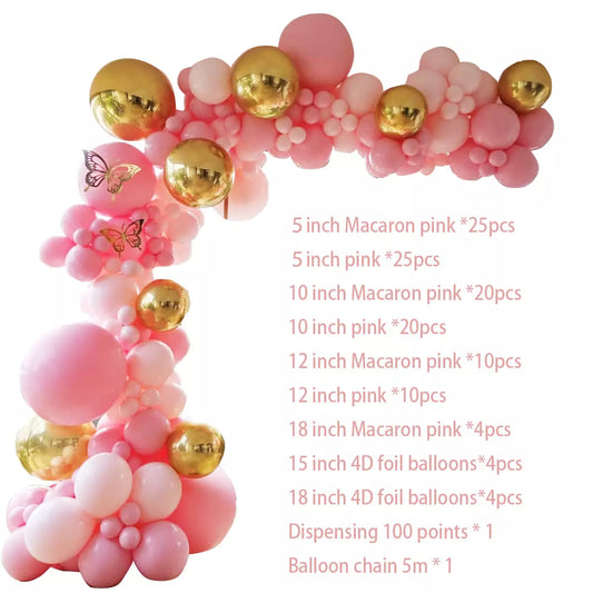 Pink Birthday Party Balloon Garland Arch Kit