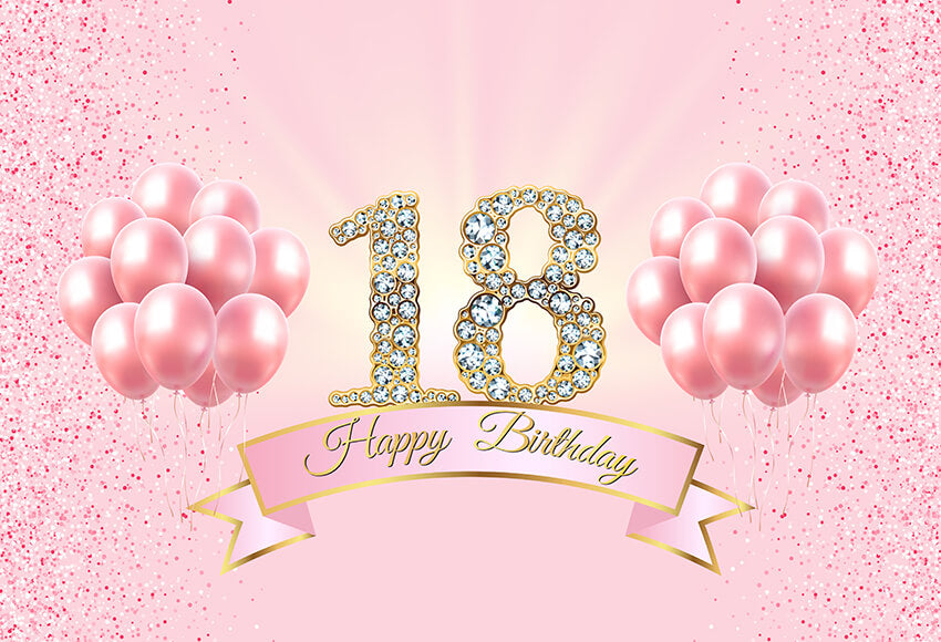 18th birthday background pink