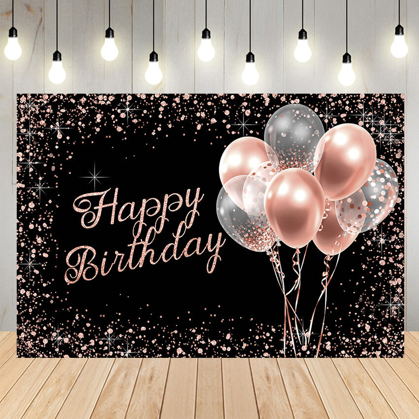 Pink Diamond Balloons Birthday Backdrop