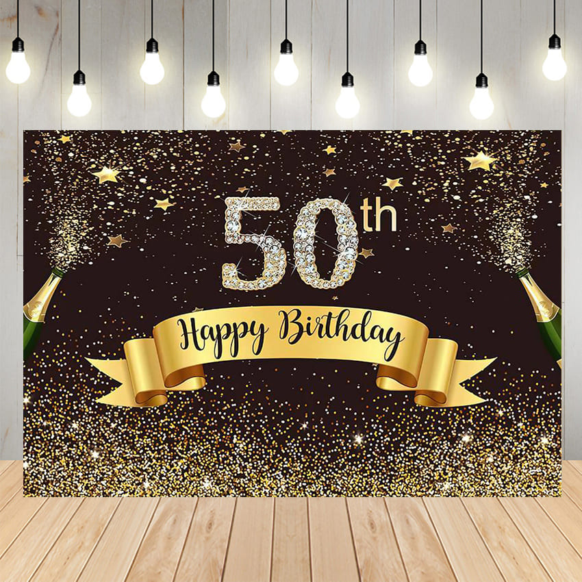 Birthday Party Decor Glitter Backdrop Banner