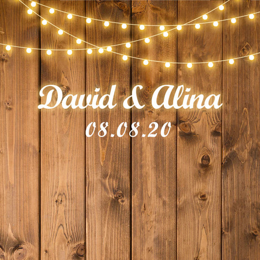 Simple Wood Wedding Celebration Backdrop