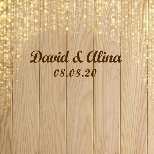 Glitter Wood Custom Wedding Party Backdrop