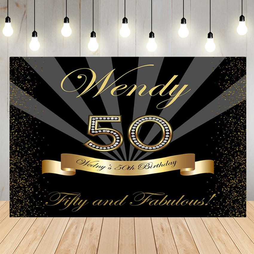 Fifty and Fabulous Birthday Party Backdrop