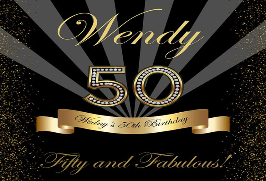 Fifty and Fabulous Birthday Party Backdrop