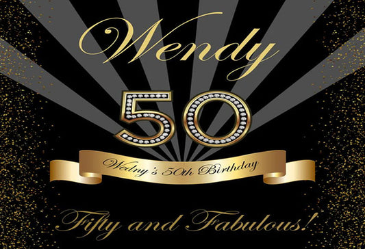 Fifty and Fabulous Birthday Party Backdrop