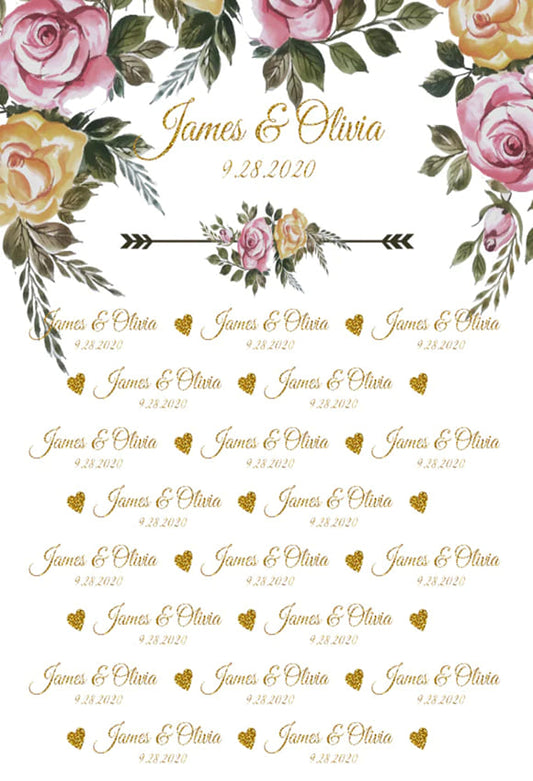 Wedding Engagement Flower Custom Backdrop