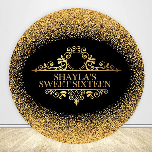 Sweet Sixteen Birthday Party Round Backdrop