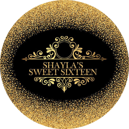 Sweet Sixteen Birthday Party Round Backdrop