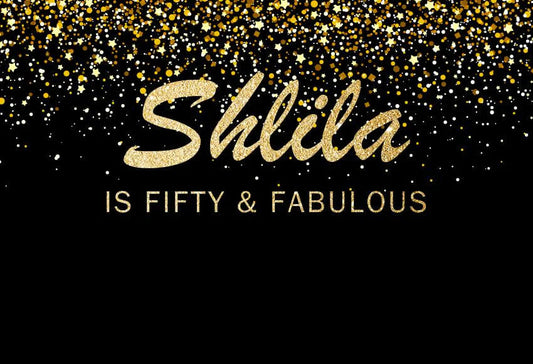 Glitter Stars Custom Birthday Backdrop