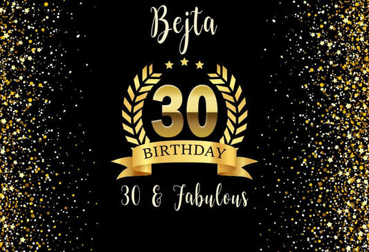 Happy 30th Birthday Glitter Bokeh Backdrop