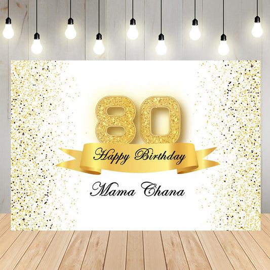 80th Birthday Celebration Backdrop Party Decor