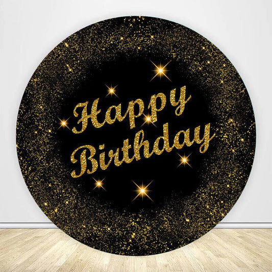 Birthday Party Glitter Round Backdrop Cover