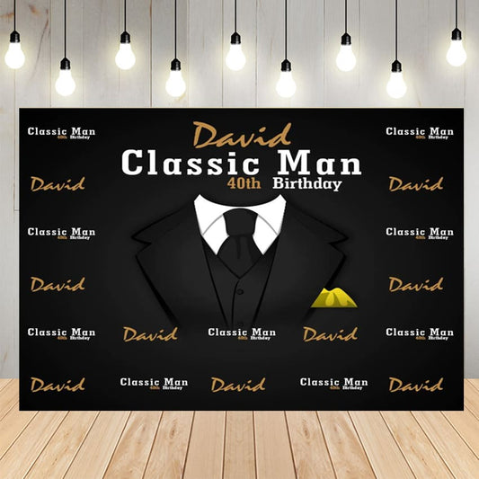 Classic Man Birthday Backdrop for Him