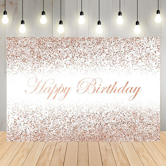 Pink Golden Glitter Birthday Backdrop
