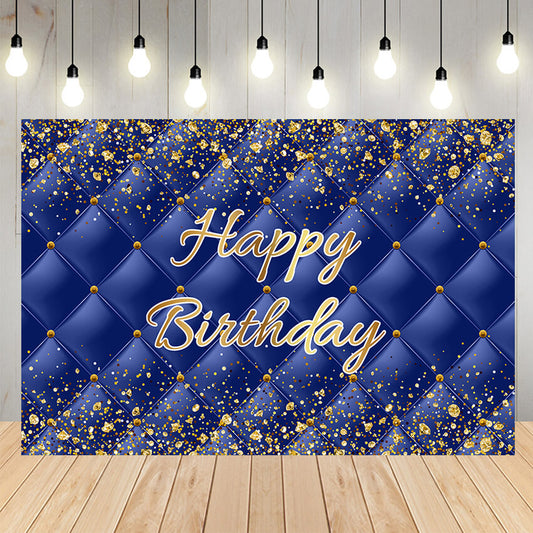 Happy Birthday Royal Blue Backdrop