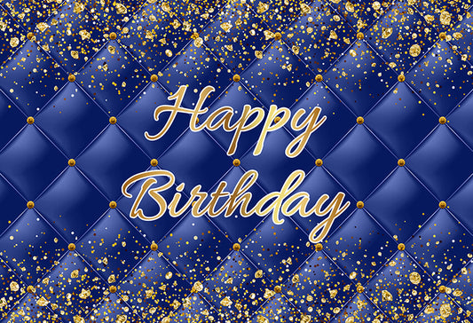 Happy Birthday Royal Blue Backdrop