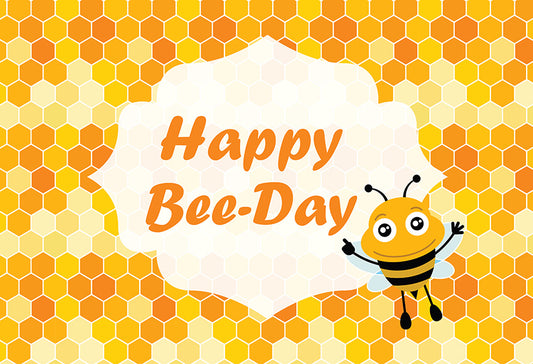 Happy Bee Day Kids Birthday Backdrop