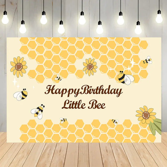 Happy Birthday Litter Bee Custom Backdrop