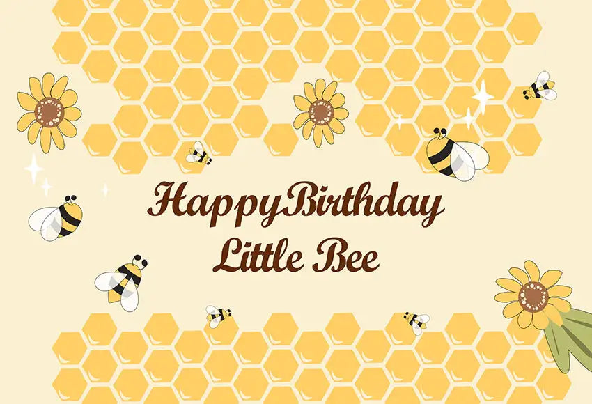 Happy Birthday Litter Bee Custom Backdrop