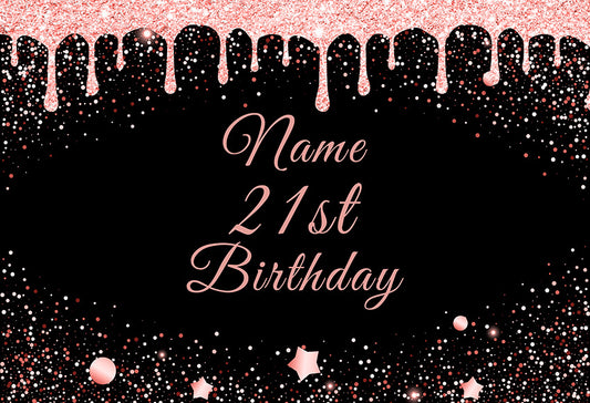 21st Birthday Pink Black Backdrop