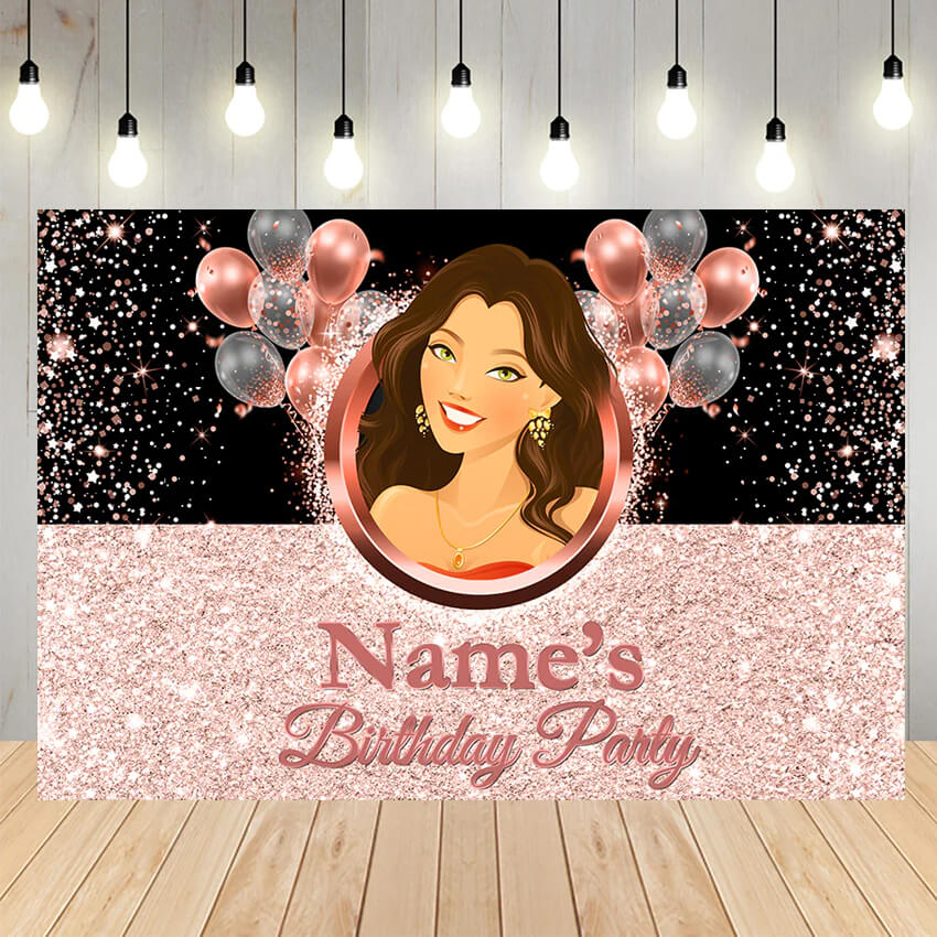 Birthday Party Pink Shining Backdrop