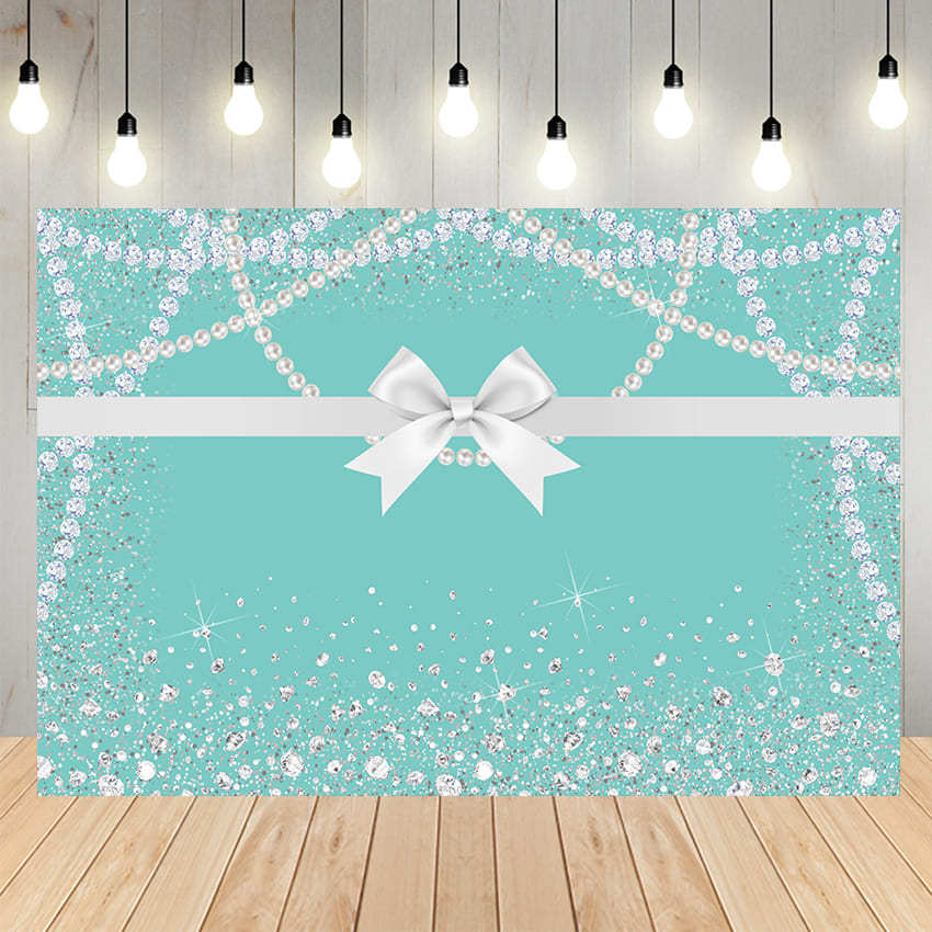 Diamond Pearl Light Green Birthday Backdrop