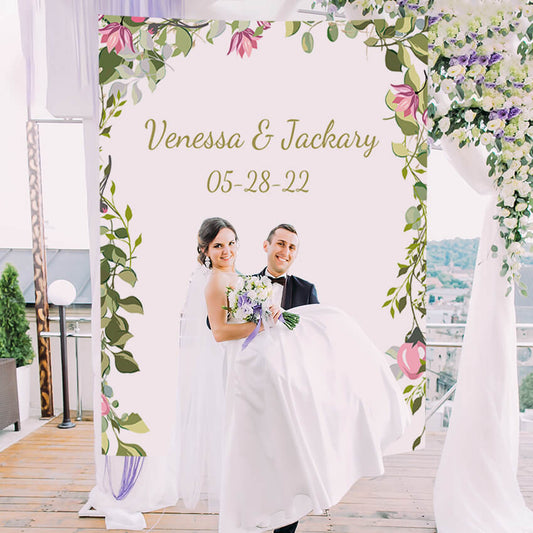 Engagement Wedding Backdrop Flowers Vines