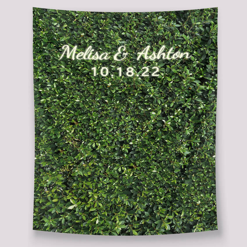 Green Leaves Wedding Ceremony Backdrop