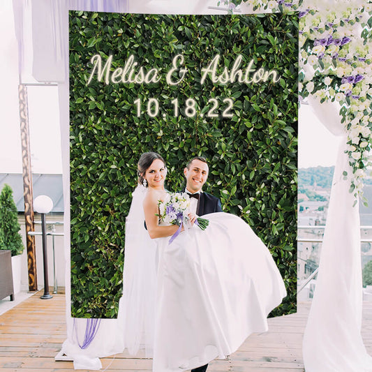 Green Leaves Wedding Ceremony Backdrop