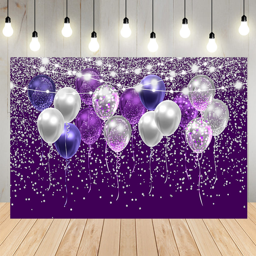 Purple Balloons Party Decoration Backdrop