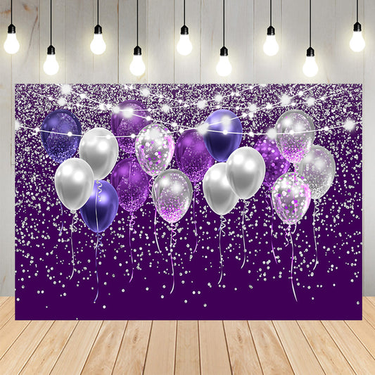 Purple Balloons Party Decoration Backdrop