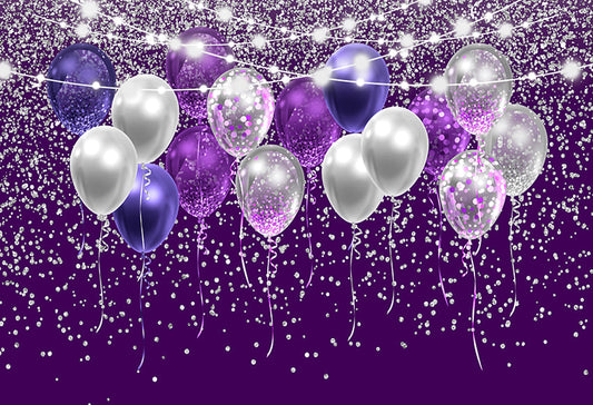 Purple Balloons Party Decoration Backdrop